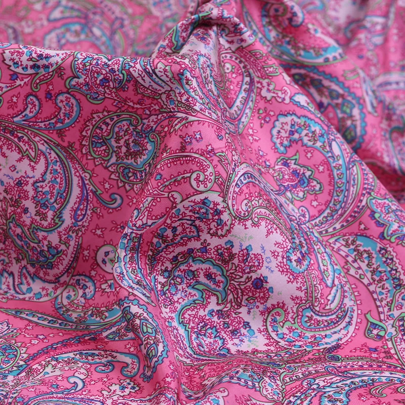 
custom printed italian pure silk habotai fabric 