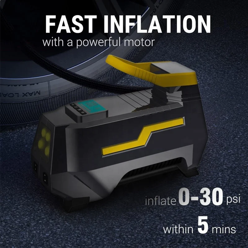 Tire Inflator Air Compressor Portable DC/AC Digital Tire Pump for Car Tires 12V DC and Other Inflatables at Home 110-230V AC