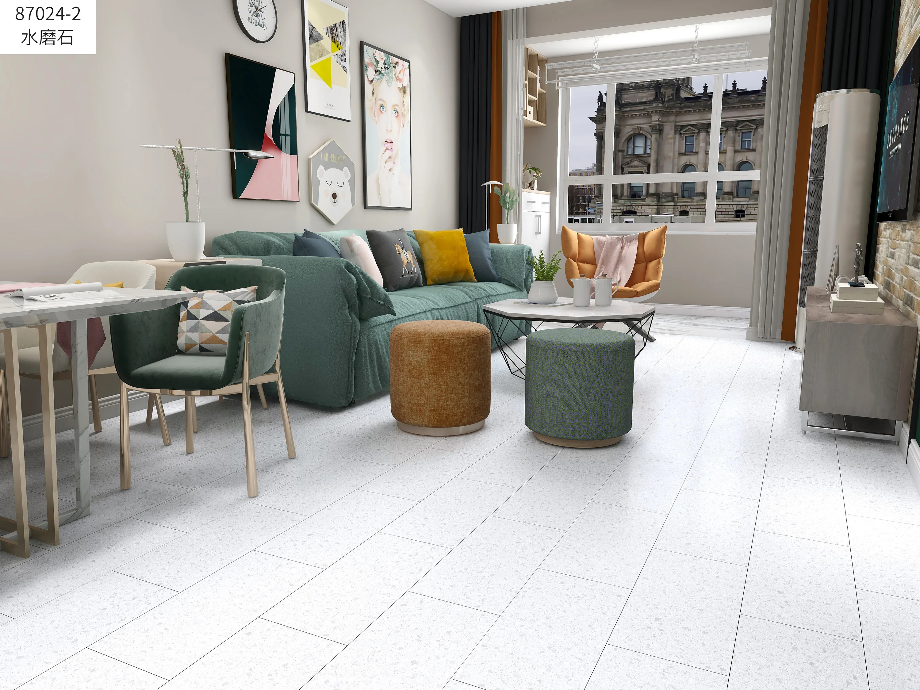 WORKSHOP FLOOR STONE LIKE 3MM DRY BACK LVT FLOORING LUXURY VINYL TILE PLASTIC TILES PVC FLOORING