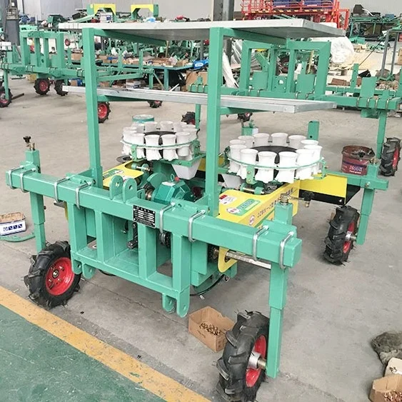 goods in stock three rows  double row chilli baby Chinese cabbage broccoli seedlings transplanting machine seedling transplanter