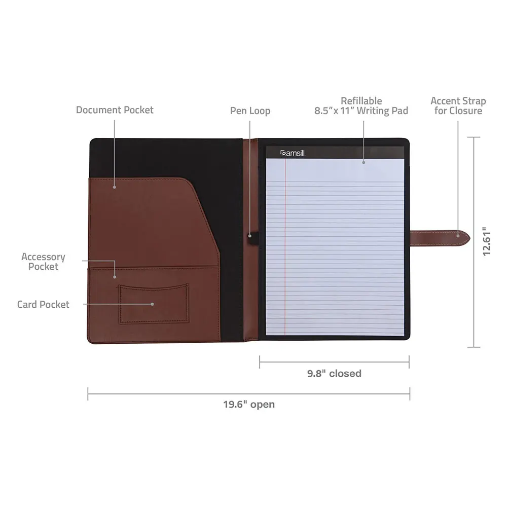 Resume Document File Organizer Business Presentation Folder Leather Padfolio Portfolio