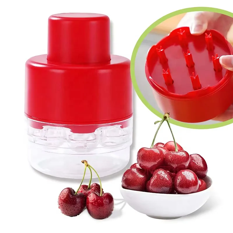 Plastic 7 Holes Cherry Pitter Multi-function Cherries Seed Remover Cherry Corer Tools