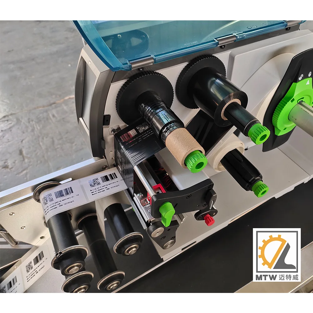 MTW automatic QR code bar code label printer & applicator printing & labeling machine for bags box carton flat surface