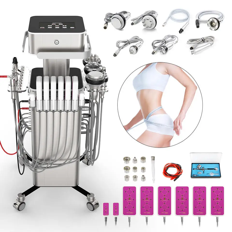 Professional 8 in 1 Lipo 40K Cavi 2.5 RF Vacuum Diamond Dermabrasion BIO Weight Loss Machine