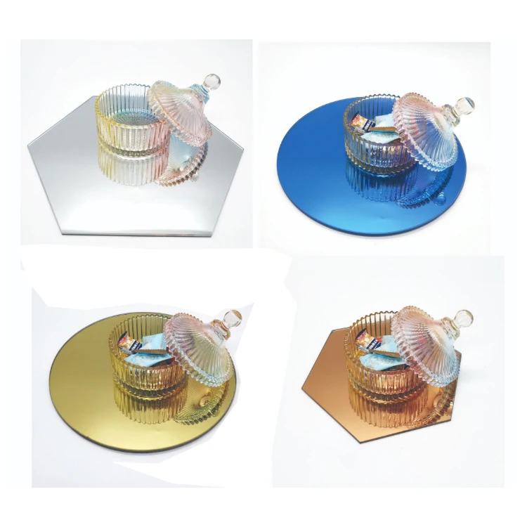 Hot Selling Colorful Hexagon Design Wall Sticker Home Decor Mirror Wall Sticker Mirror For Living Room Bedroom Office Decoration