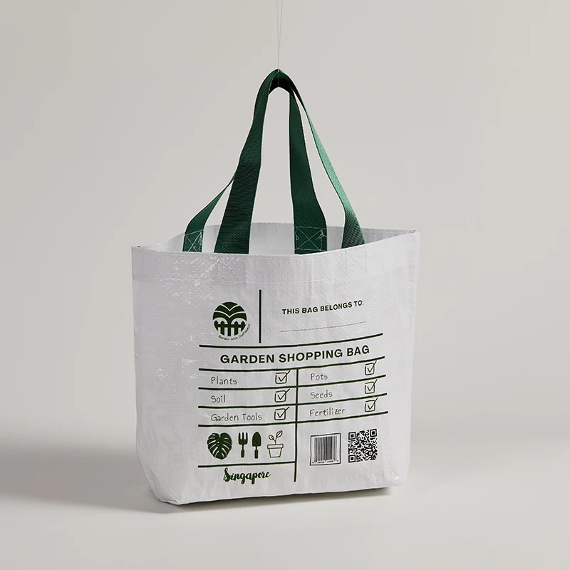 Personalized minimalist customized PP woven shopping bag large capacity reusable environmentally friendly shopping tote bag