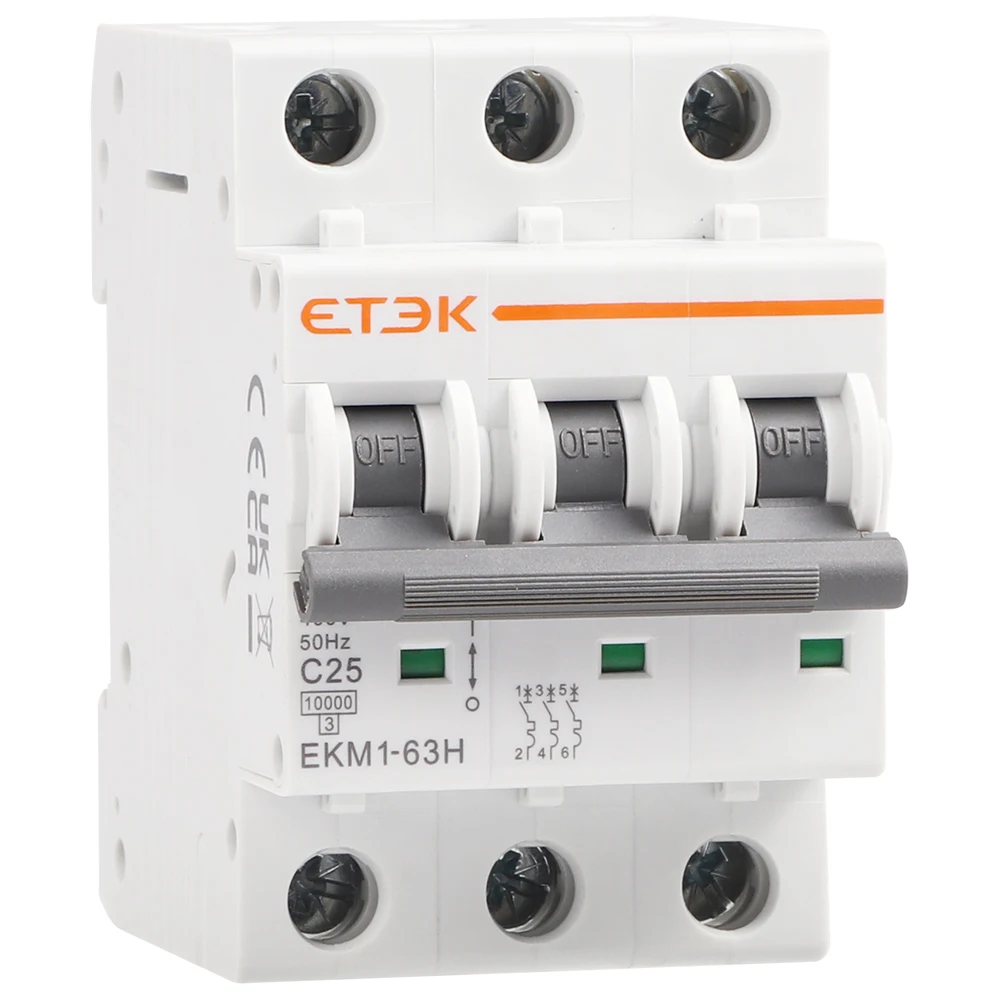 ETEK breakers wholesale price EKM1-63H 3P  electrical safety air disjuntor 10KA AC mcb