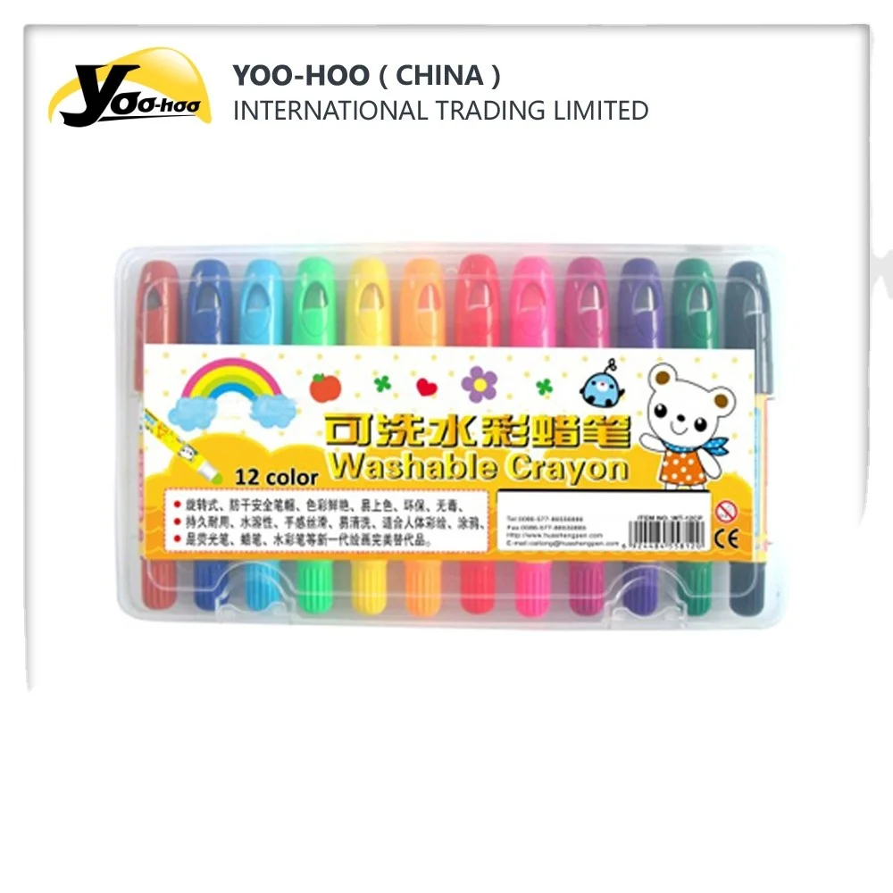 Hotsale washable crayons for kids drawing /non-toxic wax crayon