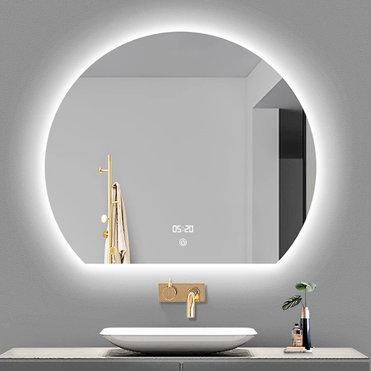 big half moon backlit led cosmetic mirror three color light for home Decor