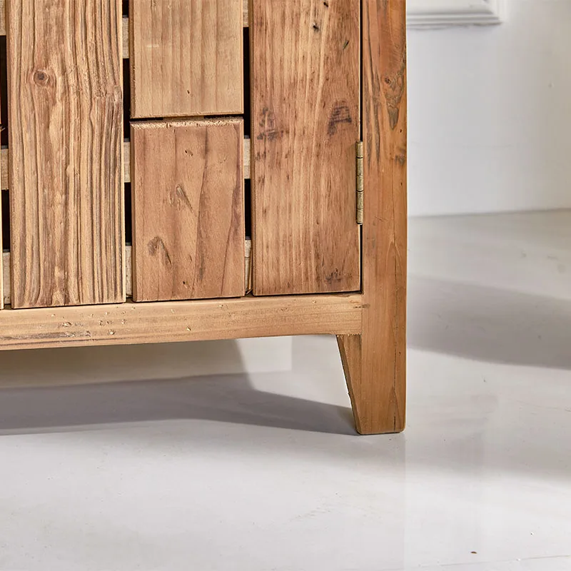 INNOVA rustic home living room entryway bedroom solid wood shoe rack storage cabinet with doors