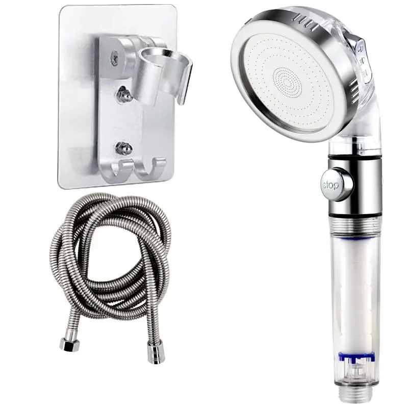 3 Function Spa Hand Held Shower Head Water Saving Filter Cartridge Vitamin C Big Shower Head Filter Calcium Sulfite