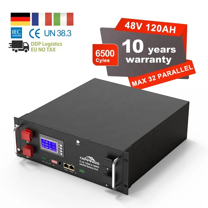 Free Shipping No Tax 16S 51.2V 6Kwh Solar Inverter Lithium ion Battery Energy Storage Battery 48V 100Ah 120Ah LiFePO4 Battery