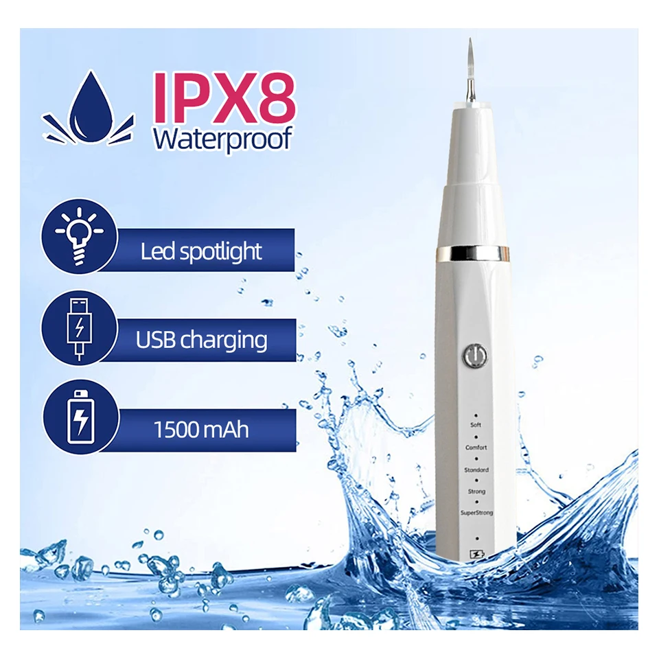 Customized dental ultrasonic washer dental plaqu removal  for Teeth Stains Removal Tartar Teeth Cleaning