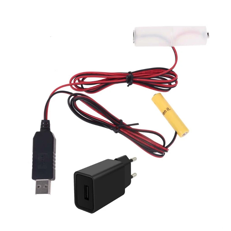  Адаптер питания 2 в 1 с европейской вилкой USB-преобразователь Устранитель аккумулятора AA + AAA сменный кабель для устранения неисправностей аккумуляторов