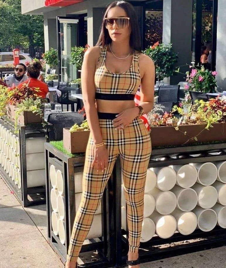 New Design 2021 Outfit Designer Clothes Famous Brands Workout Pants Two Piece Luxury 2pc Women Set For Girls