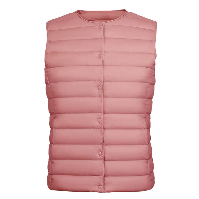2021 New Ultra Light Down Vest Women Short Windproof Lightweight Warm Waistcoat Female Duck Coat