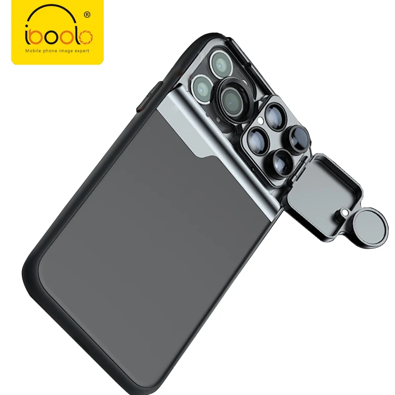  IBOOLO Лидер продаж чехол для телефона 5 в 1 Набор объективов iphone 11 pro max 180 градусов объектив «рыбий глаз» 2X телефото