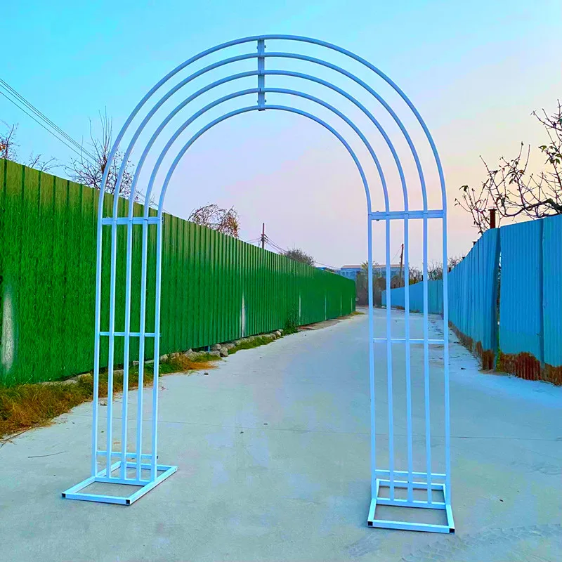 Luxury Heavy Duty Wedding Entrance Metal Arch Walk Through Frame Wedding Decor Blue Wedding Flowers Arch For Ceremony