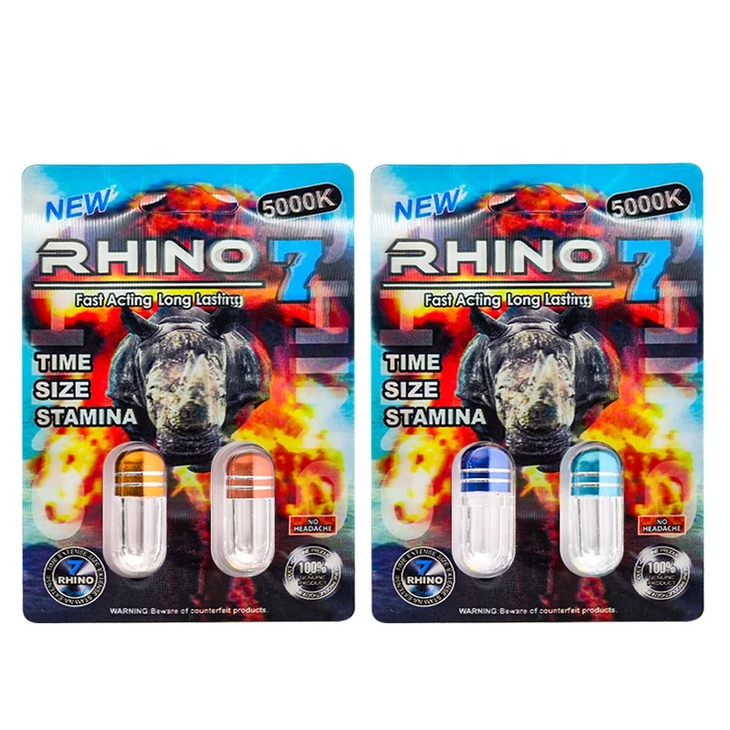Custom Packages Male Enhancement Pills 3D Card Display Boxes Rhino 8 500K Blister Card Capsules Pill Packaging For Rhino 69