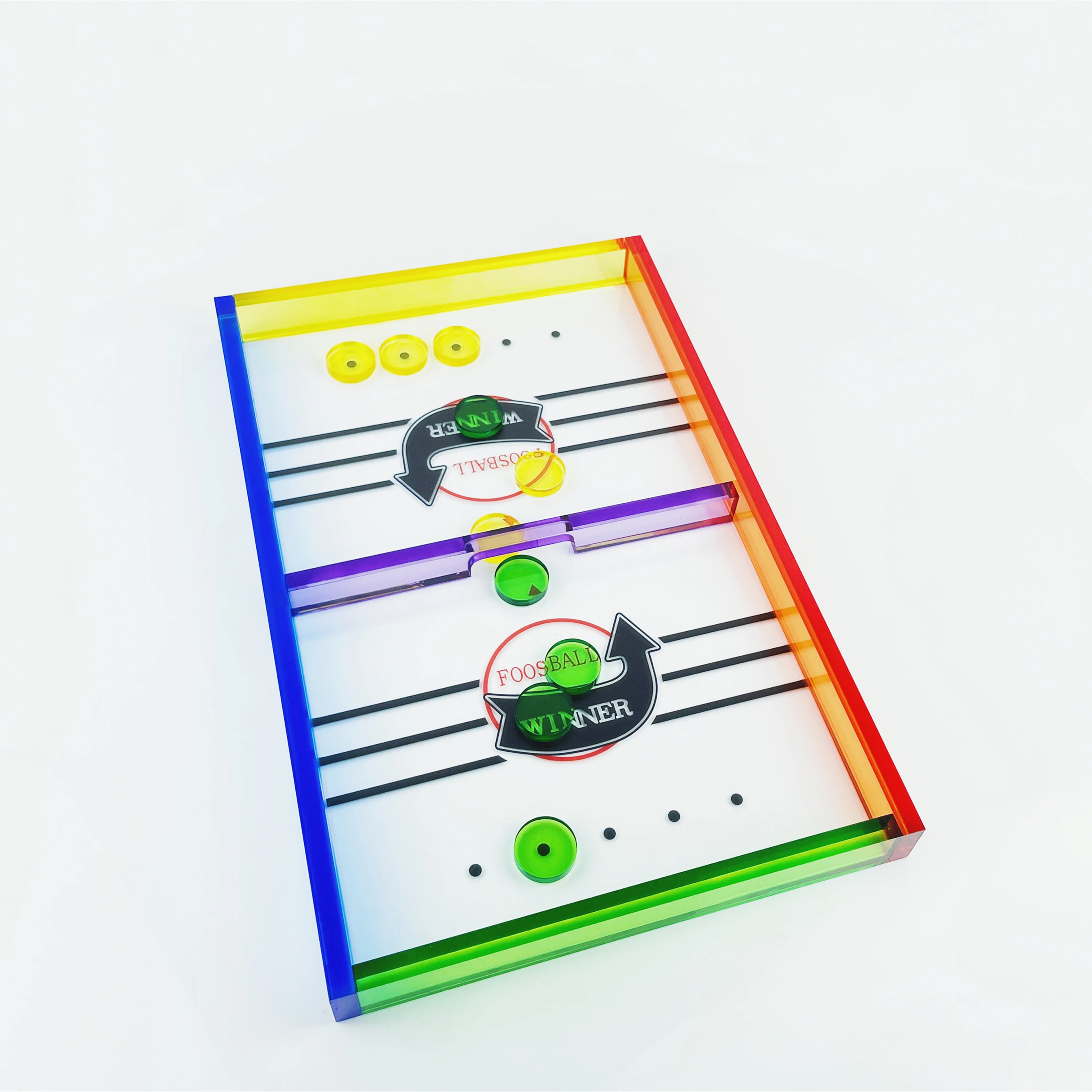 custom FOOSBALL Fast Sling Puck Game Slingshot Toy Winner Board Games Table Desktop Battle 2 in 1 acrylic Ice Hockey Game