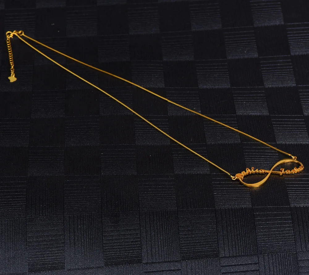 Infinity Name Necklaces Women Personalized Pendants & Necklaces Stainless Steel custom name plate necklace gold for women