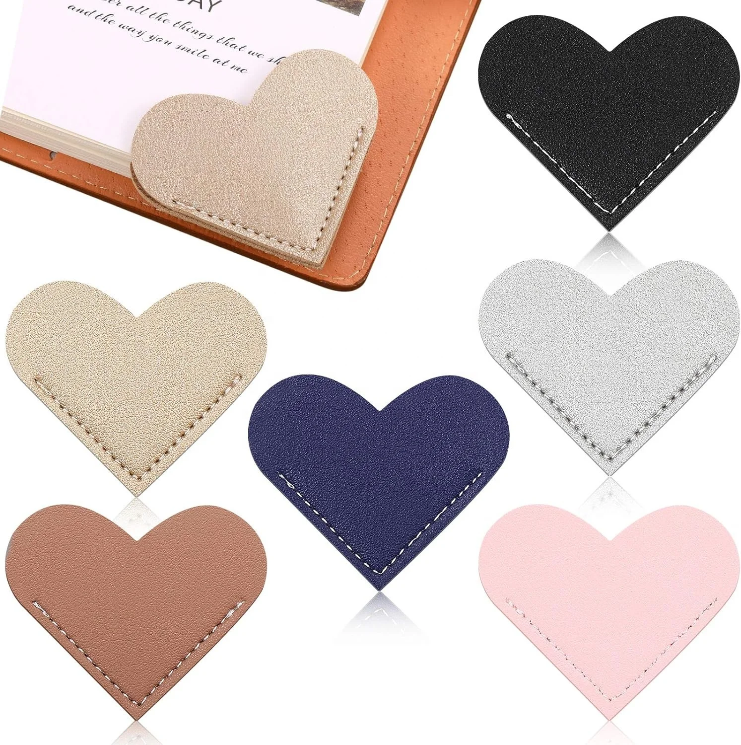 Bookmark wholesale handmade promotional blank heart leather sublimation custom bookmark for gift