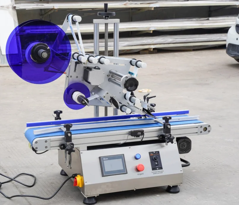 s0-50 Labels/min Bench Top Round Automatic Bottle Label Applicator For Sale Semi Automatic Labeling Machine