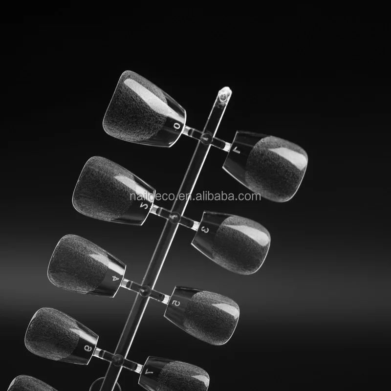 NADECO Super Short  Acrylic Coffin Style Manicure False Artificial Nails Tips for Hand Make Press On Nail at Home