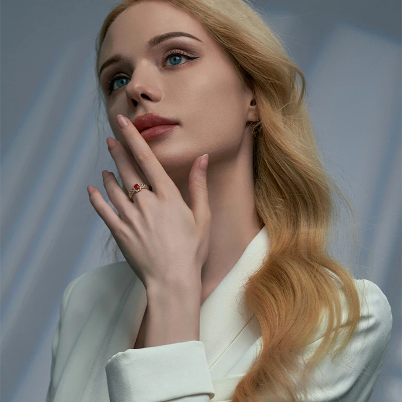 lab grown ruby customized 9K 18K yellow gold ring for wedding party women jewelry hot sale GRS certificates gemstones