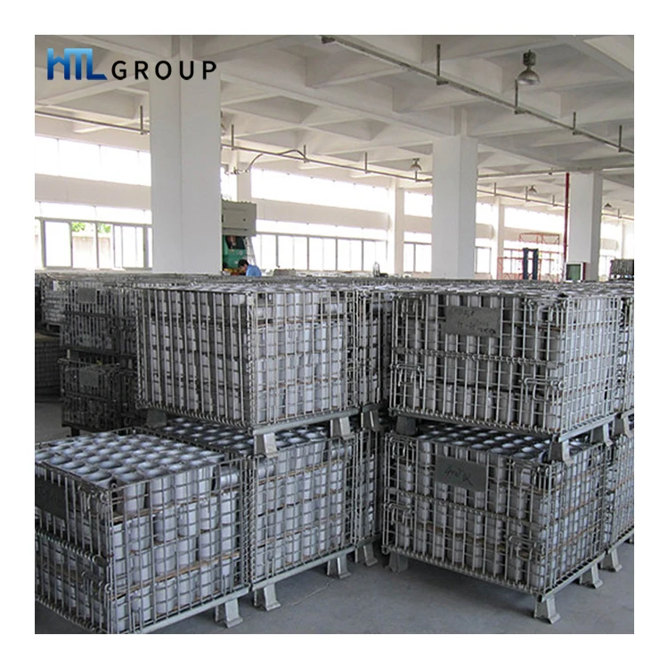 Galvanized warehouse mining industry durable metal mesh container on wheels