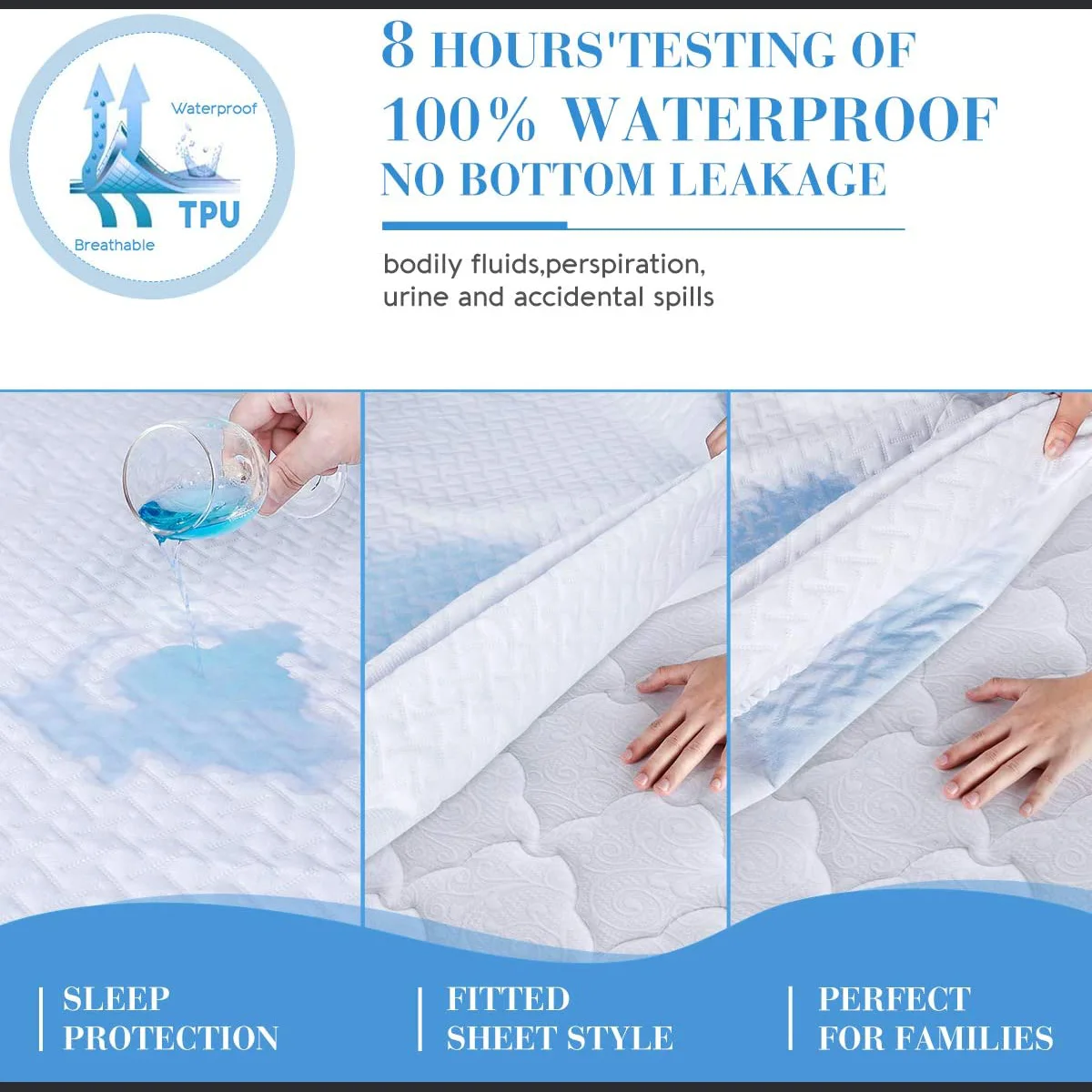 
Hypoallergenic mattress protector Queen Waterproof Mattress Protector 