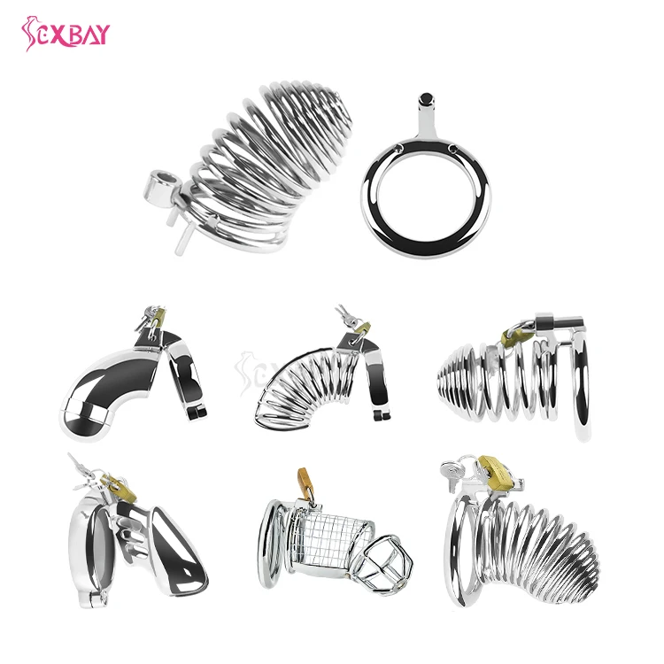 SEXBAY Metal SM Custom Metal Chastity Cage Stainless steel/zinc alloy for penis cage Male Chastity lock sex toy removable