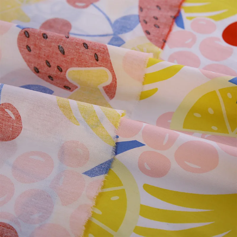 wholesale 100% cotton for baby floral cartoon banana cherry orange printed cotton fabric