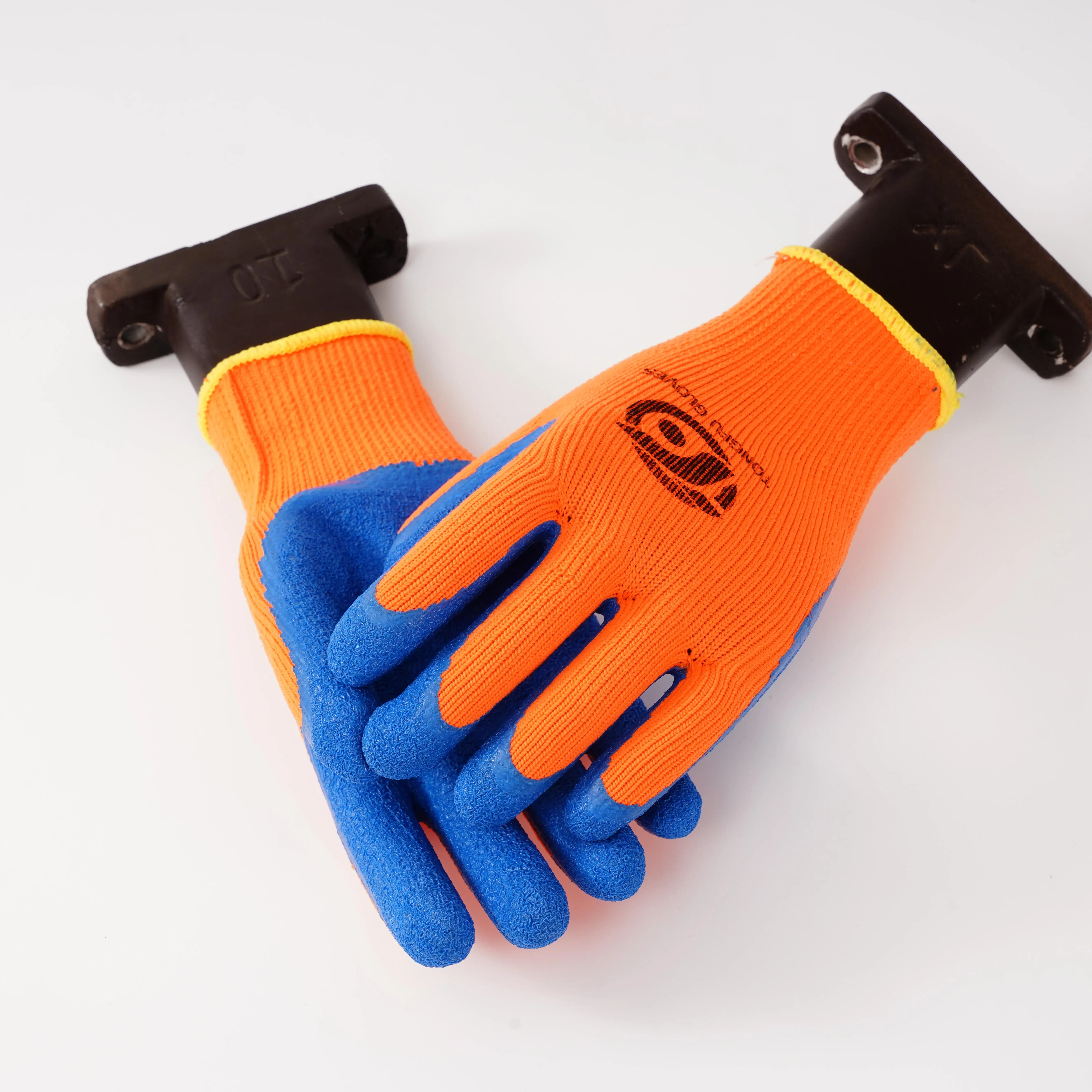 300# Construction industrial gloves large Cotton Material latex coated Keep Warm Winter Safety Working Hand Gloves