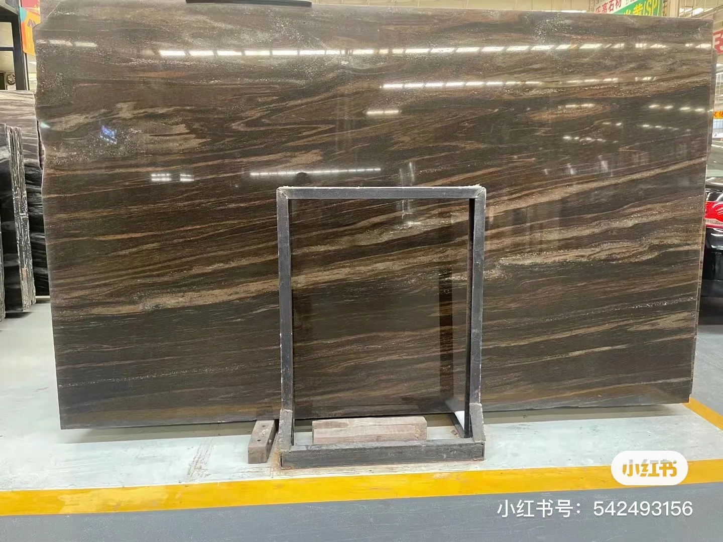 Exotic Brown granite big slab for villa and hotel interior wall panels wall cladding polished glazed marble look slab tile