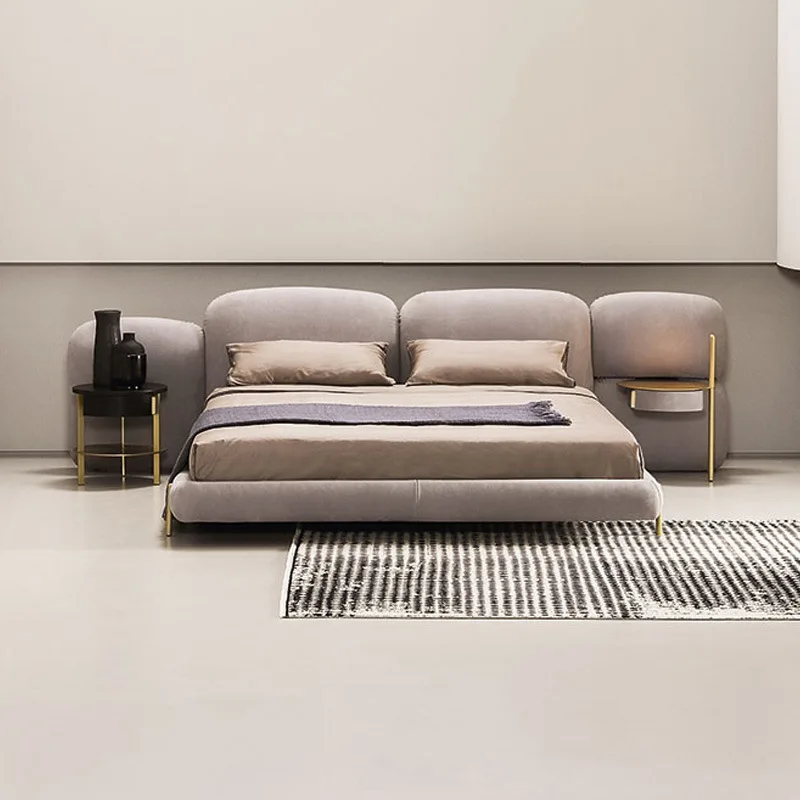 Nordic Luxury Design Home Furniture Beds King Size Wholesale Customized Fabric Modern Soft Bed