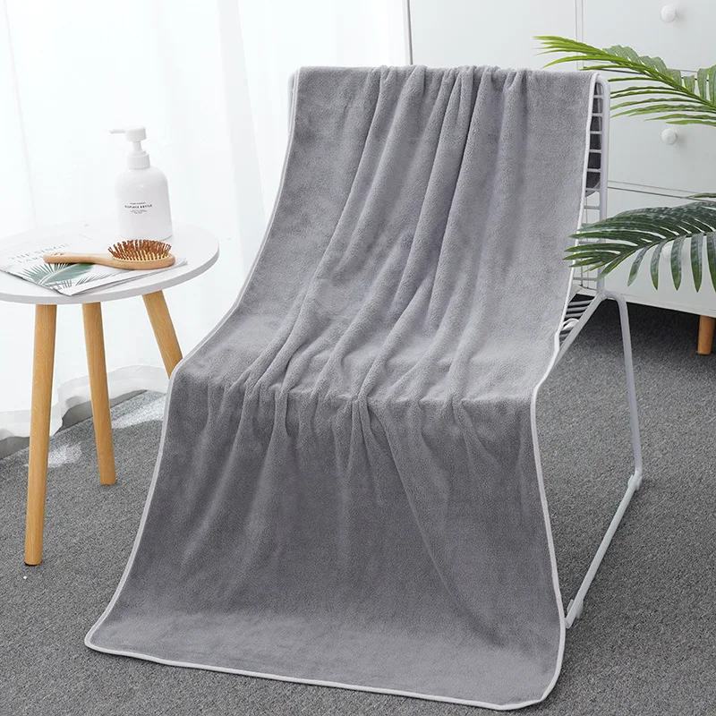 Recycled Custom Logo Luxury Thick Coral Velvet Bath Towels Soft Fleece Bathing Towel For Baby And Adult