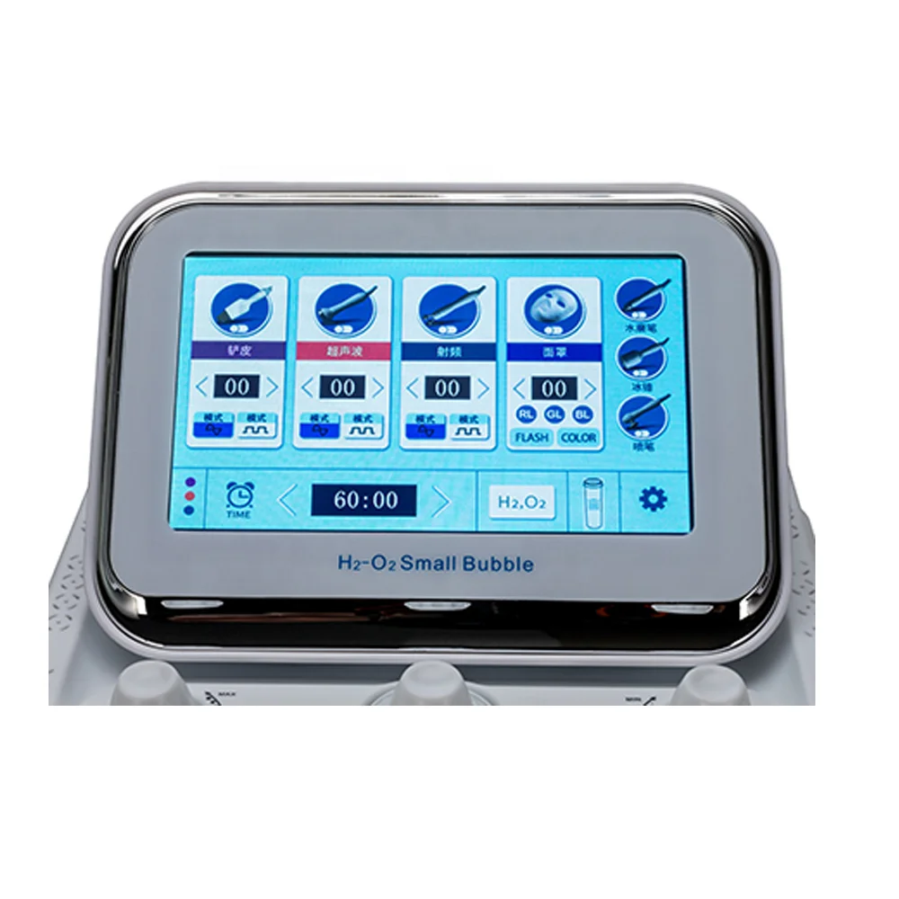 6 Handles Skin Care Machine Small Bubble Face Cleaning Peeling Water Facial Jet H2o2 Hydrogen