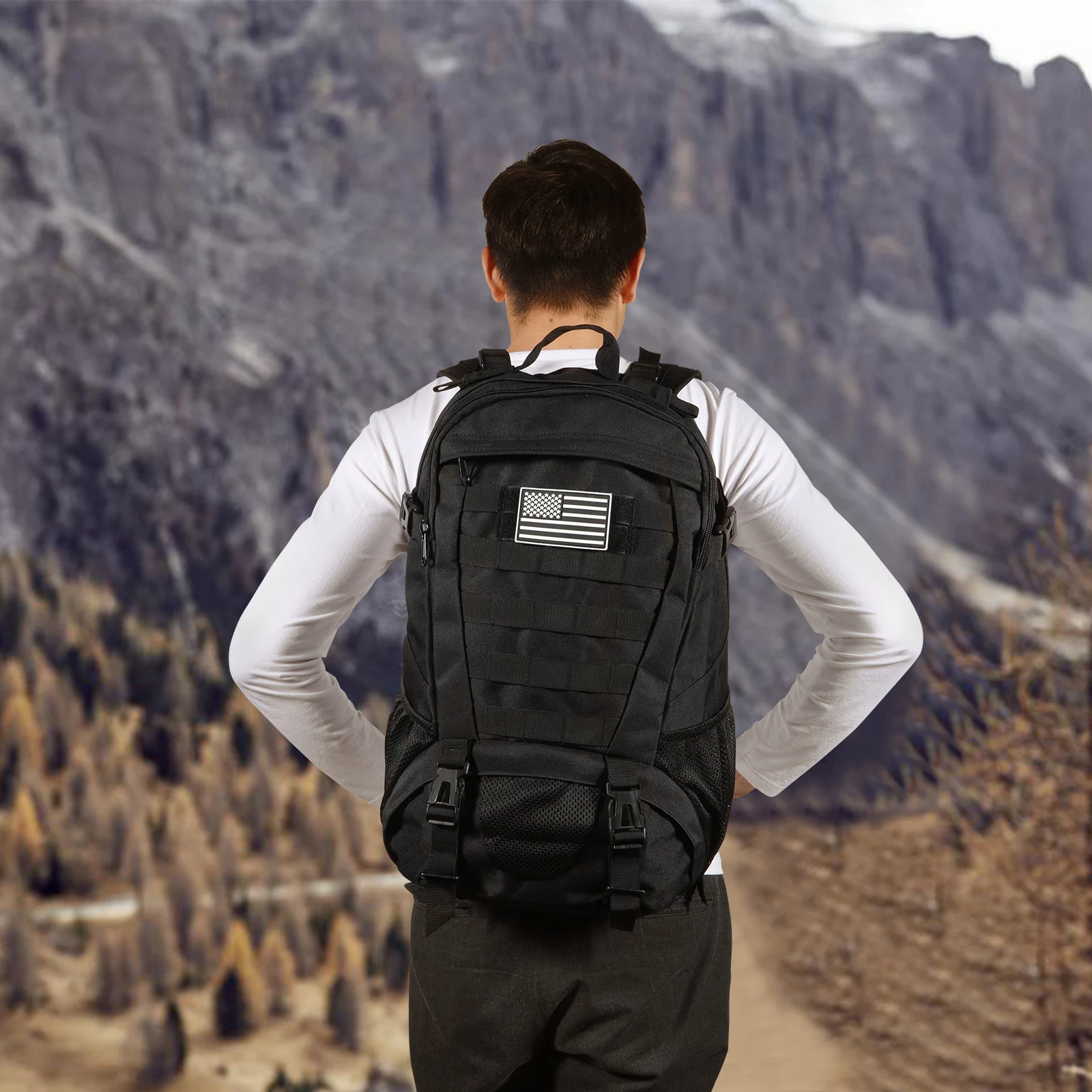 AYPPRO 45L Tactical Backpack 3-Day Bug Molle Assault Rucksack Waterproof Camouflage Hiking Trekking Bag Unisex Nylon Sport