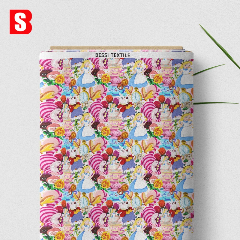 Wholesale Customized Cartoon Design Printed 250GSM Waterproof Anti-pilling Woven 100% Cotton Canvas Printed Fabric For Toto Bag