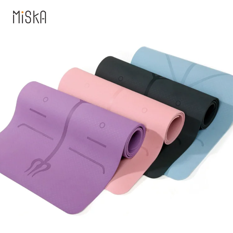Miska wholesale TPE Yoga mats custom logo eco friendly Non slip custom design high quality gym fitness mattes kid TPE yoga matt