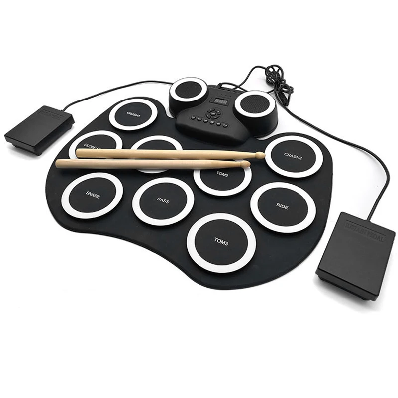 
Portable Foldable Drum Pad Musical Instrument Percussion Usb Midi Set Electronic Rolling Pads Professional Custom Bass Stick Dru 