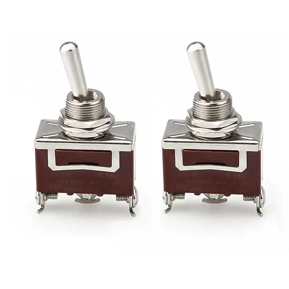 12mm screw terminal 3pins brass rocker toggle momentary switch 2position 125/250v switch