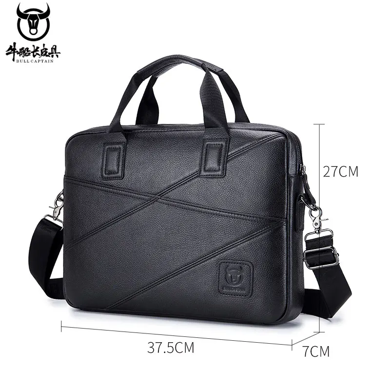 Black&Brown Color 15-inch retro handmade leather messenger bag laptop briefcase computer briefcase for men