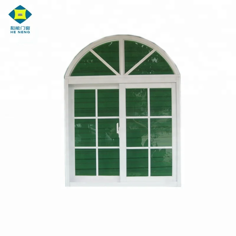 Guangdong aluminium alloy window arch grill design Aluminum Sliding Window With arched top