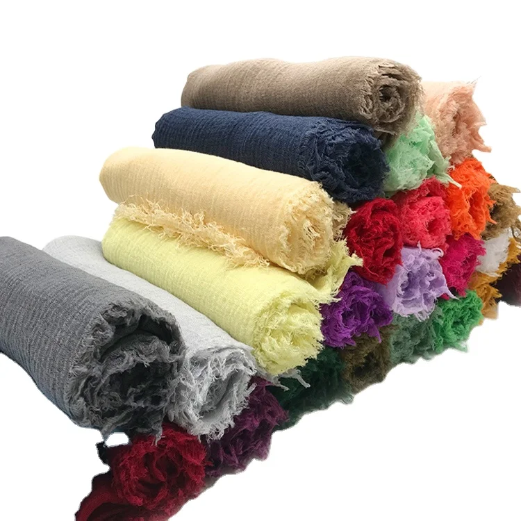 Турецкие хиджабы шарфы дешевые молитвенные шаль льняной женский хиджаб мусульманский сморщенный простой шарф хиджаб