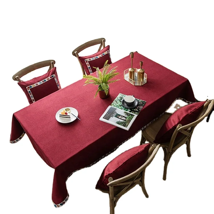 
Durable using low price variety colours modern table cloth polyester for home 