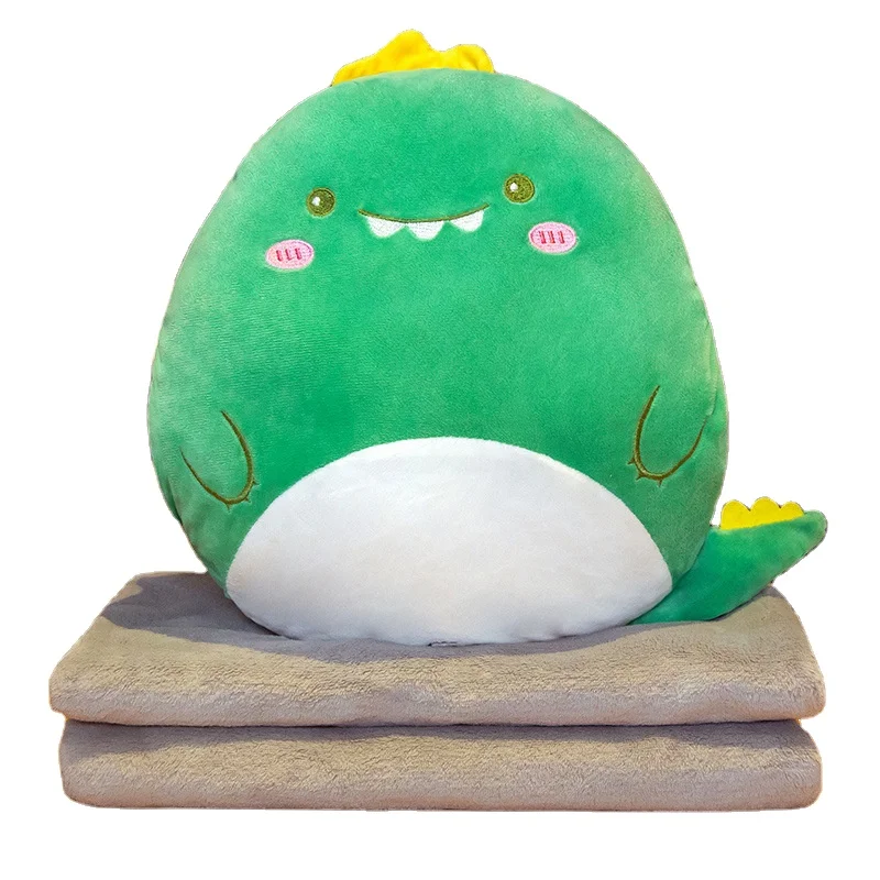 Cartoon Animal Pillow Blanket 3 In1 Stuffed Hand Warmer Bag Cute Cushion Blanket Home Car Travel pillow for children Girl Gift