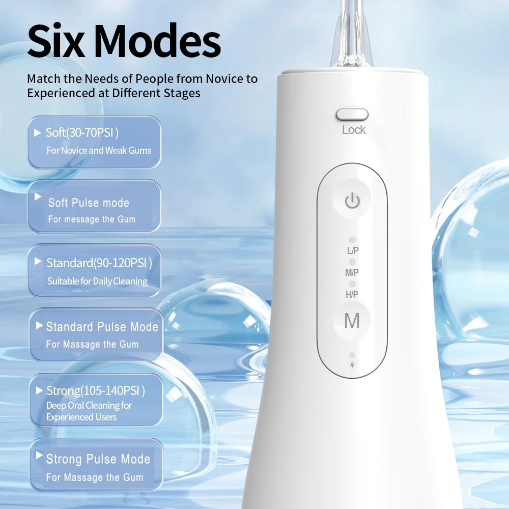 New Portable Wireless Water Pick Dental Water Flosser Oral Irrigator with Toothbrush Head Tip