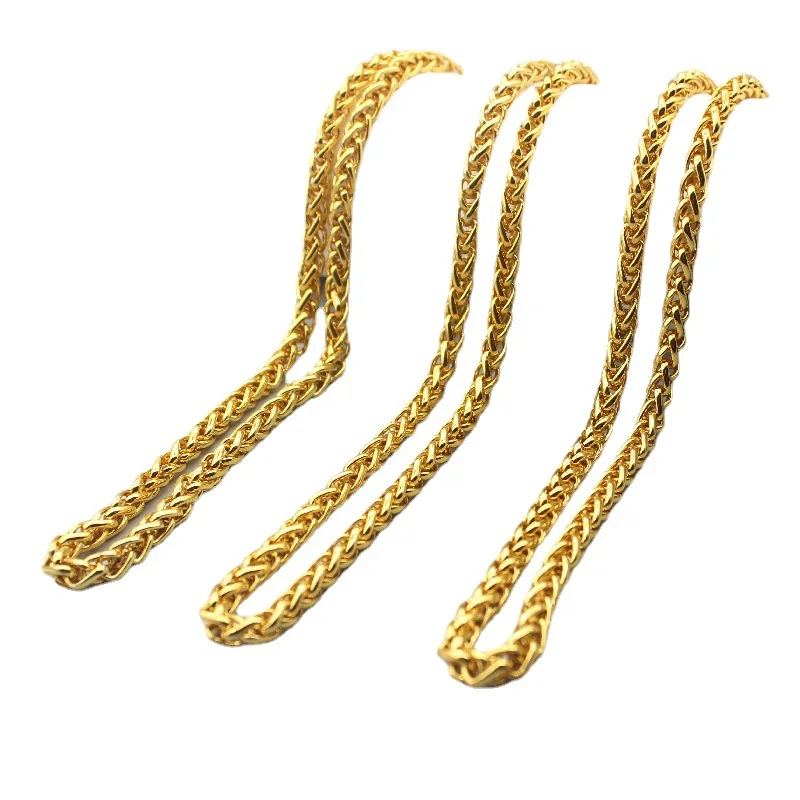 necklace for wedding	wholesale men luxury	stainless 24k charm jewelry chain 18k gold custom women plated	steel 14k